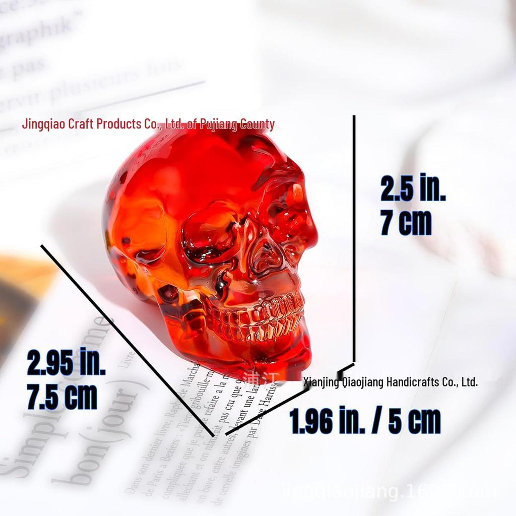 Gothic Crystal Skull Halloween Ornament Statue