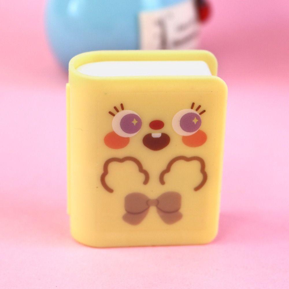 Book Shape Pencil Wiping Eraser Less Rubber Debris Pencil Cutter  School Supplies