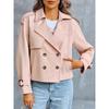 Fall Women's Niche Collar Design Trench Coat – Double-Breasted, Oversized Short-Length Long Sleeve