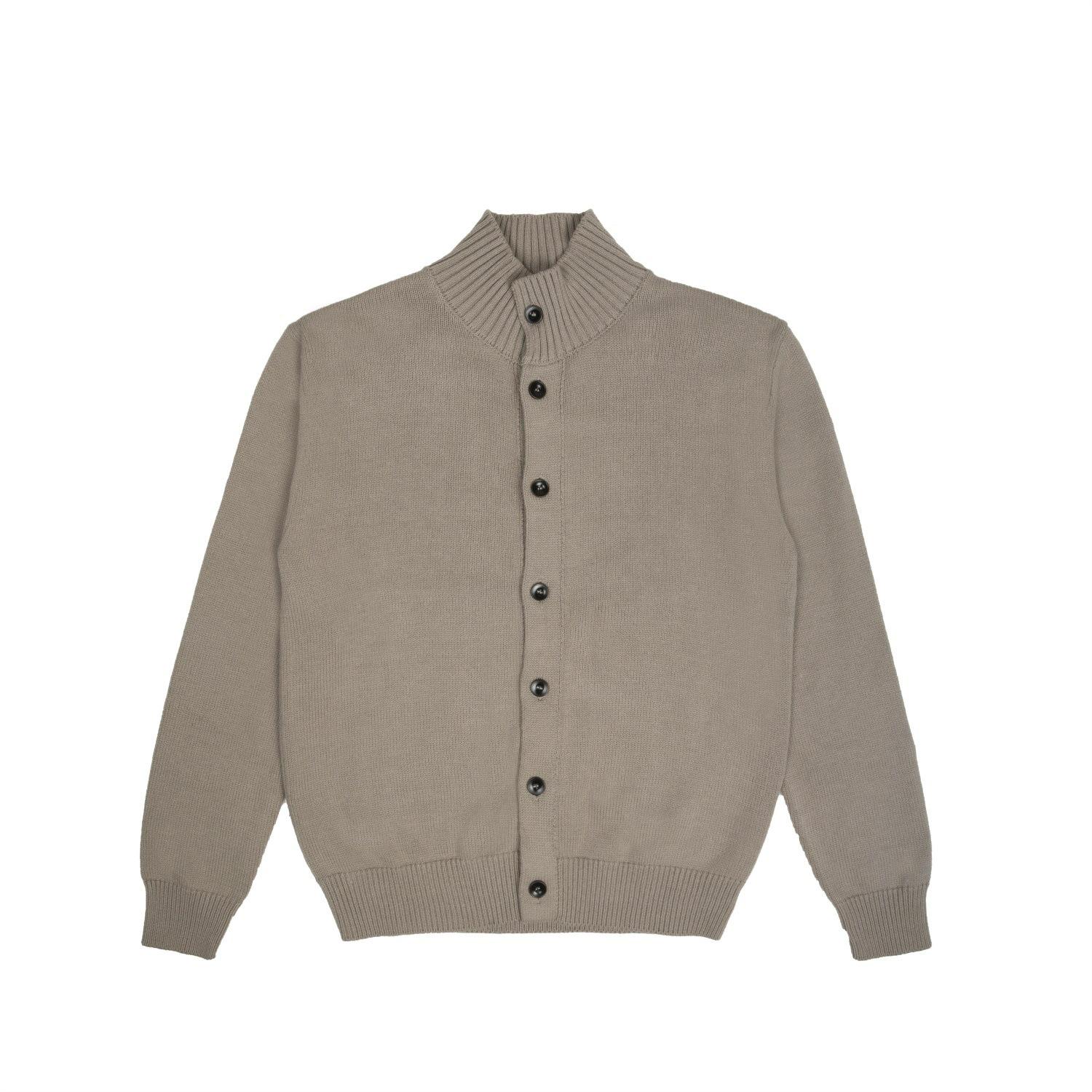 

Men s Black Autumn/Winter High-Collar Button-Up Cardigan Sweater - American Casual Knitwear XL хакі