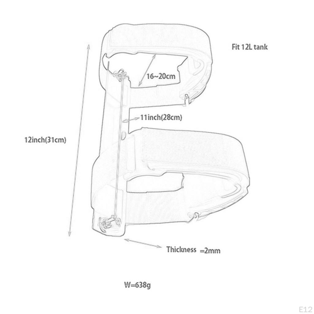Diving Backplate Bracket Aluminum Alloy Back Plate Cylinder for Underwater