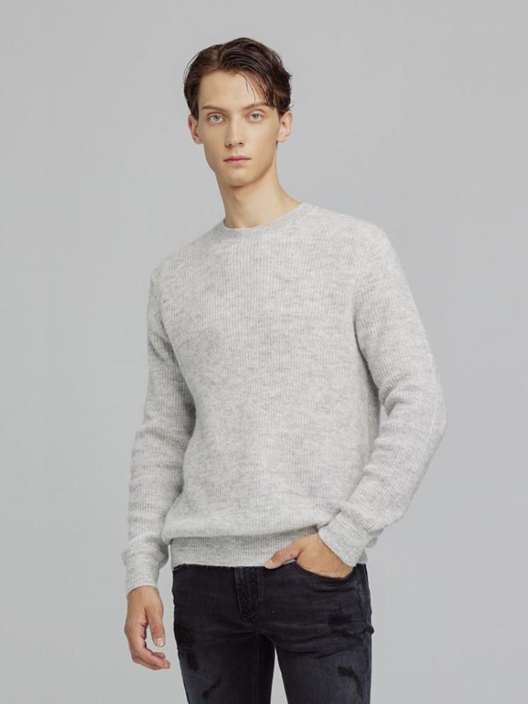IKALOOK Round Neck Alpaca Wool Mix Knit Sweater Nit119