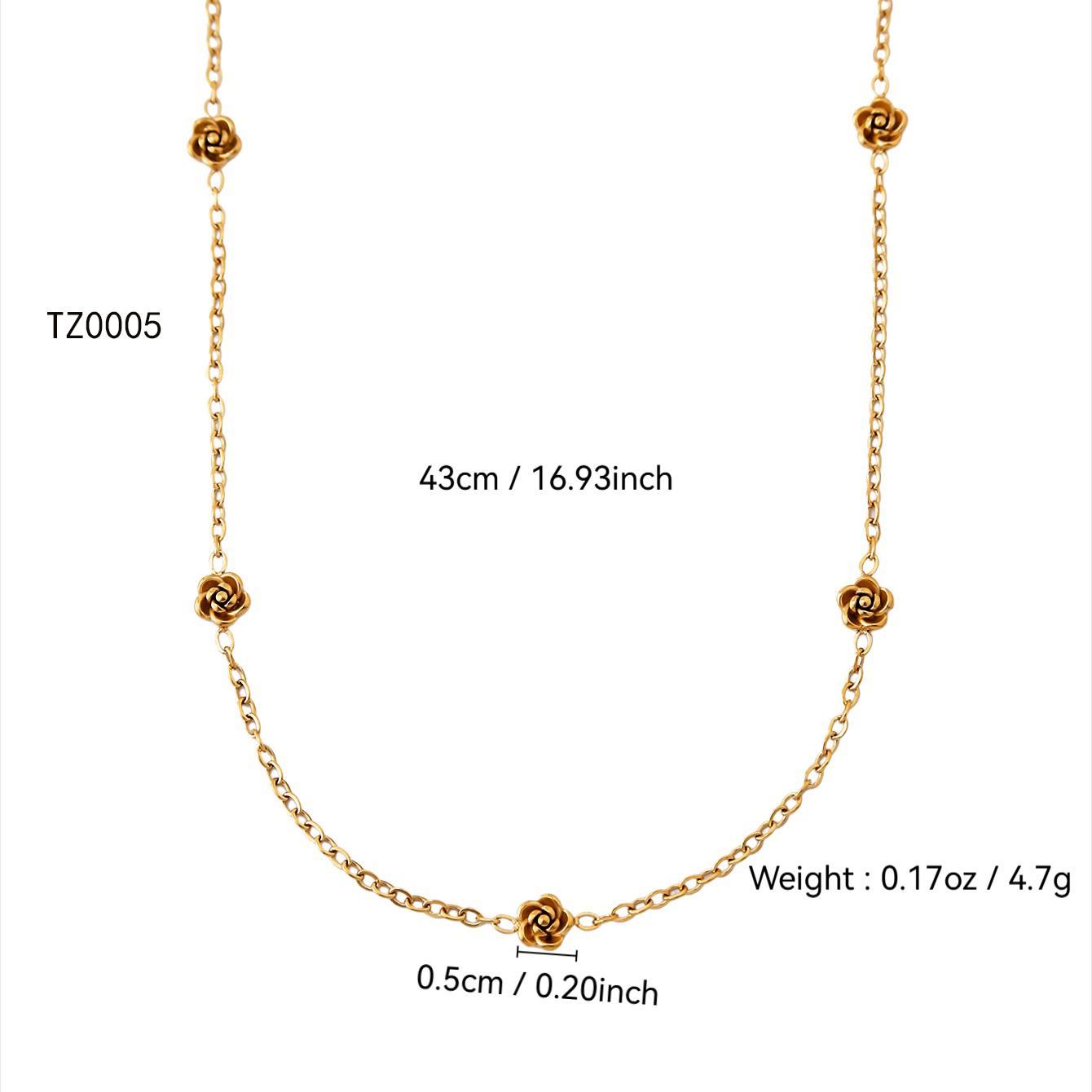 

Мода Простой Легкая Роскошь Изысканный Темперамент Чувство Премиальности Нержавеющая Сталь Покрытие Золотом 18 Карат Розовое Ожерелье Женский Циркон