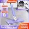 Compact 360° Rotation Lazy Mini Mop Disposable Wet Wipe Clip Flat Mop for Shoe Upper Surface Stain Quick Cleaning