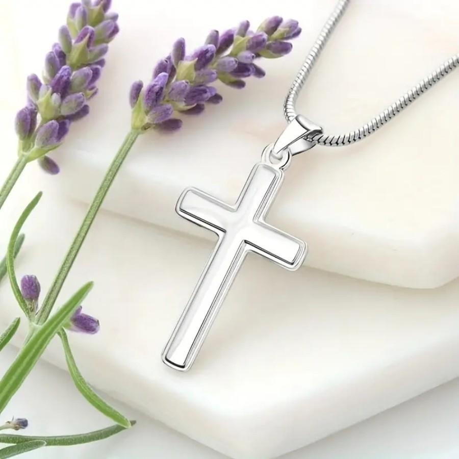 Cross Steel Stainless Pendant For Men Hip Hop Necklace Glossy Embellishments