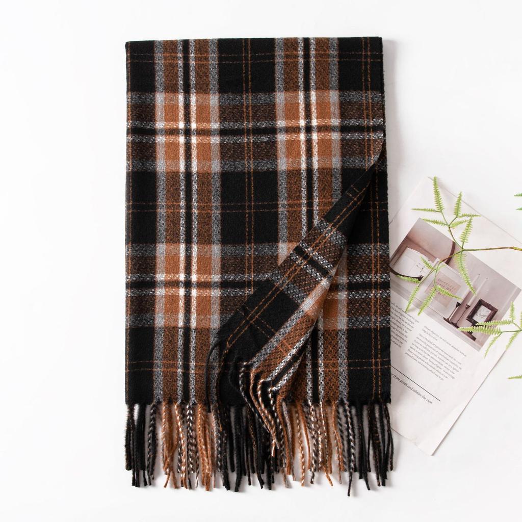 New Autumn and Winter Maillard Scarf Light Luxury and High End Korean Style Tassel Fashion Versatile High End Warm Scarf