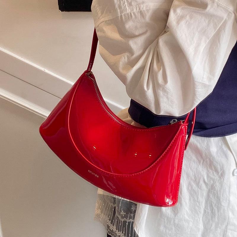 Niche Design Simple Oil Wax Leather Underarm Bag Femininity Commuting Shoulder Crossbody Women's Bag
