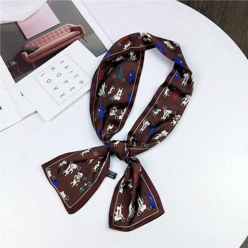 Pingjiao stil nou, primăvară și toamnă, decorațiuni profesionale, eșarfă mică de mătase, versatilă, eșarfă pentru femei, curea îngustă de păr lung, curea pentru geantă de cravată