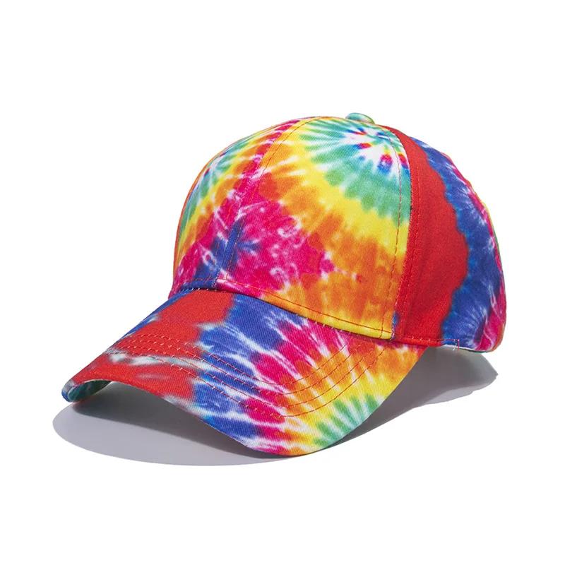 New Unisex Outdoor Fashion Graffiti Printing Baseball Cap Europe  Men Tie Dye Adjustable Hats Summer Hip Hop Snapback Dad Hat