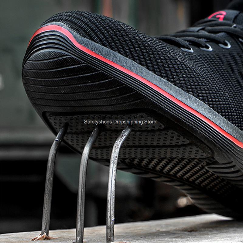 Fashion Lightweight Work Safety Shoes Men Women Construction Anti-smash Protect Work Boots Steel Toe Sneaker Man Safety Boots Work Shoes