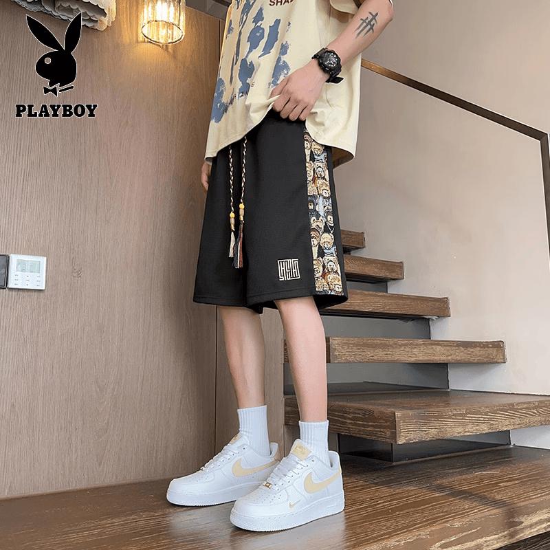 PLAYBOY Men s Bear Embroidered Summer Shorts 6XL