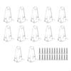 62KD 12/36Pcs Horizontal Blinds Hold Down Brackets Clear Bottom Rails Hold Clips with Screws Curtain Replacement Accessories