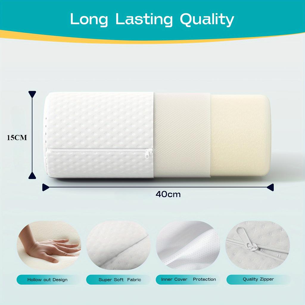 1 pcs Round Cervical Roll Pillow with Removable Washable Cover Ergonomically Designed To Fit The Head Neck Back and Legs