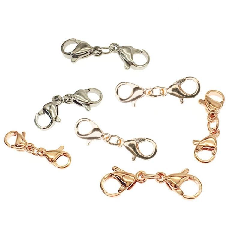 10 τεμάχια Μικρό κούμπωμα βραχιολιών επέκτασης κολιέ βραχιολιών κούμπωμα βραχιόλι κολιέ προέκταση διπλό κούμπωμα αστακού