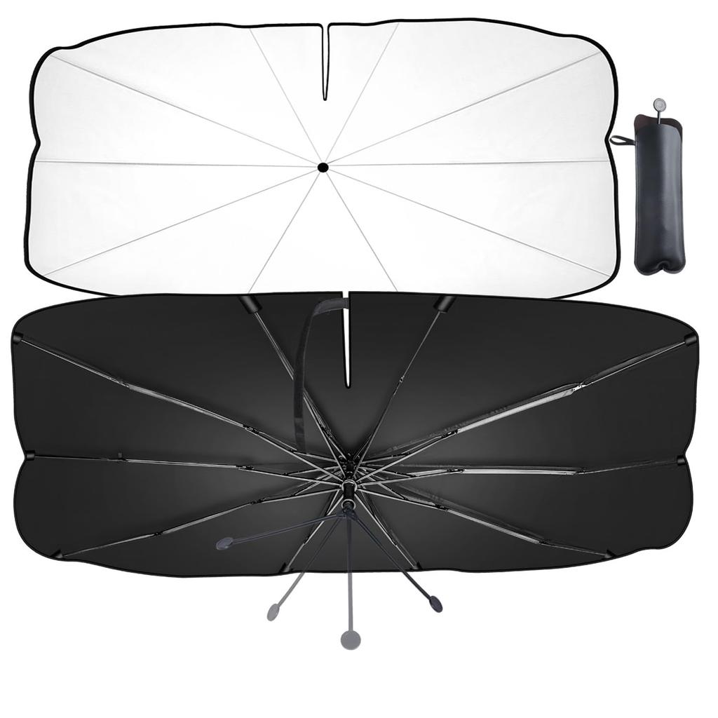 Car Front Sunshade [2025 Summer Release, Bendable Middle Rod] Car Sun Shade, Umbrella Type,