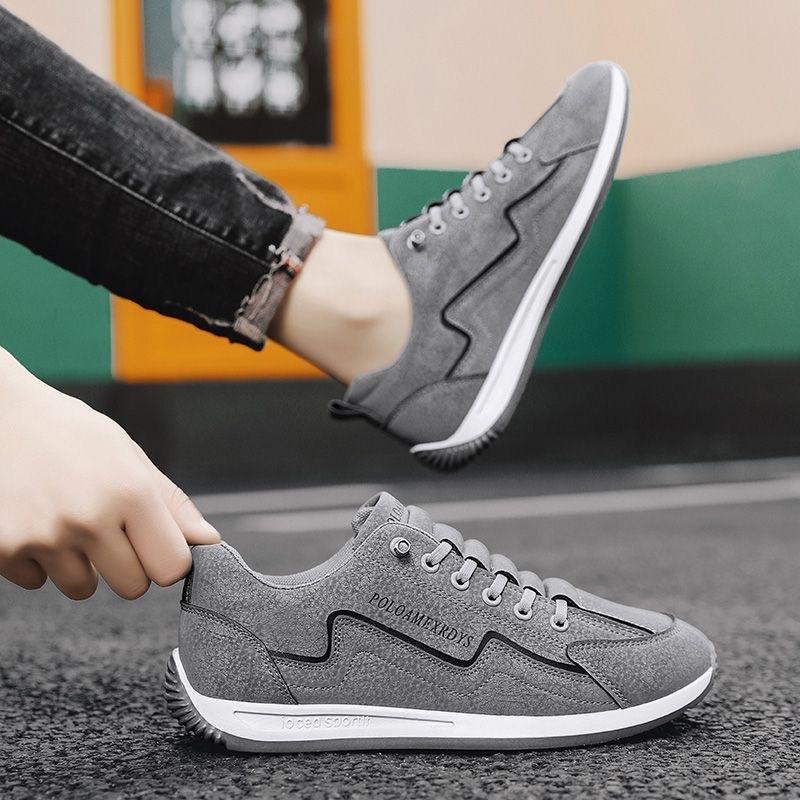Autumn men's sports shoes breathable and comfortable casual shoes soft sole soft surface trendy youth running shoes men's board shoes