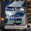 TapestrySeattle Seahawks Custom Name Text Personalized Wall Hanging Tapestry Home Wall Decor