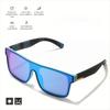 One-Piece Lens Square Sunglasses, UV400 Unisex Sports Shades with Blue Mirror Lens for Cycling Hiking & Travel