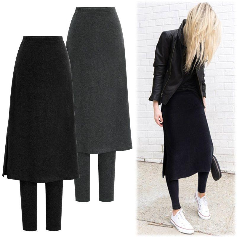 

Thickened Export Amazon Skirt Oversize Women s Clothing Dark gray Fleece-lined 4X