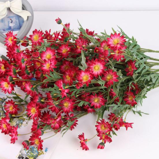 1 Stück künstliche kleine Gänseblümchen-Fälschungsblumenblätter für Zuhause, Hochzeit, Café, Dekoration