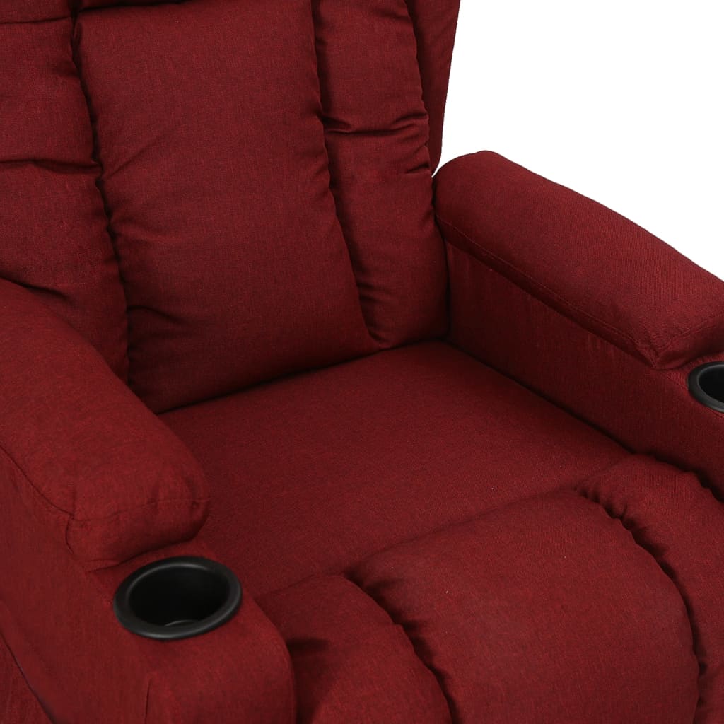 Recliner Chair In Wine Red Fabric