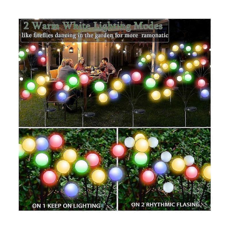 4pcs Solar Garden Lights Solar Swaying Light, Sway By Wind, Solar Outdoor Lights, 6led For Yard Patio Decor Colo Light