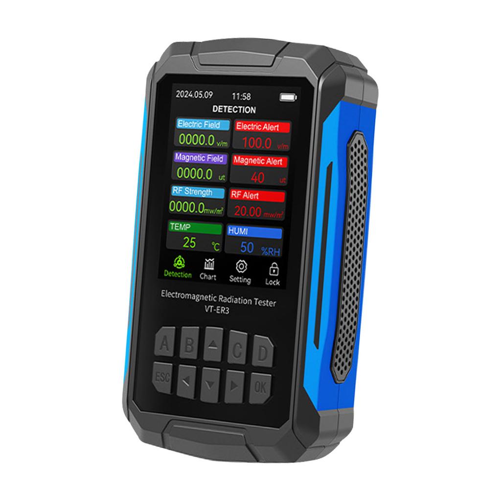 Electromagnetic Field Radiation Detector 2.8in   Color Display Rechargeable 5 in 1 Radiation Dosimeter