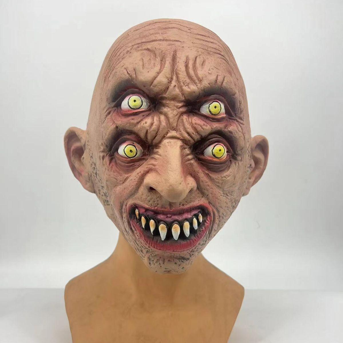 

Двуглазый монстр, страшная маска дьявола One size бежевый