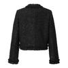 Khakipoint Antique Crop Tweed Jacket (Black)