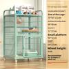Large Cat House Square Tube Metal Enclosure Multi-Level Kitty Mansion & Pet Playpen Movable Storage Shelf & Comfortable Cat Bed
