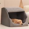 All-Season Insulated Dog Bed Medium To Large Breeds Washable Enclosed Kennel With Removable Cover