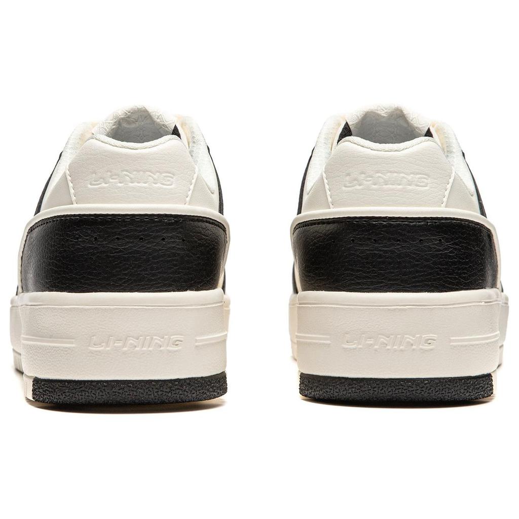 Li Ning Cheese Casual Versatile Comfortable Thick Sole Height Increasing Non-Slip Low-Top Skate Shoes Women sneaker Black White AGCU104-4