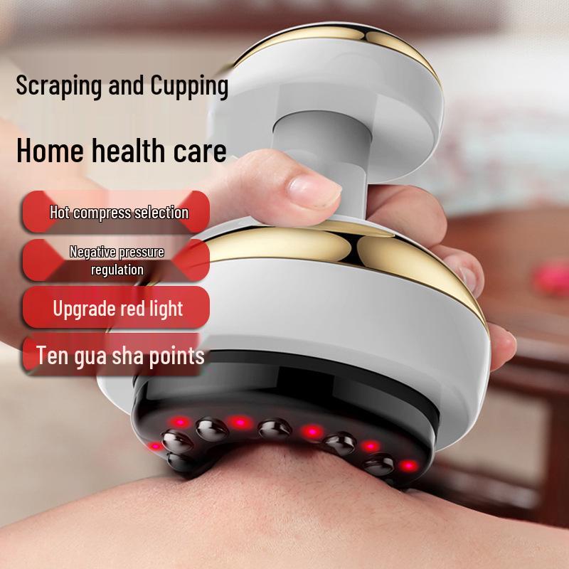 Electric Gua Sha Massager and Meridian Brush with Cupping and Heated Therapy