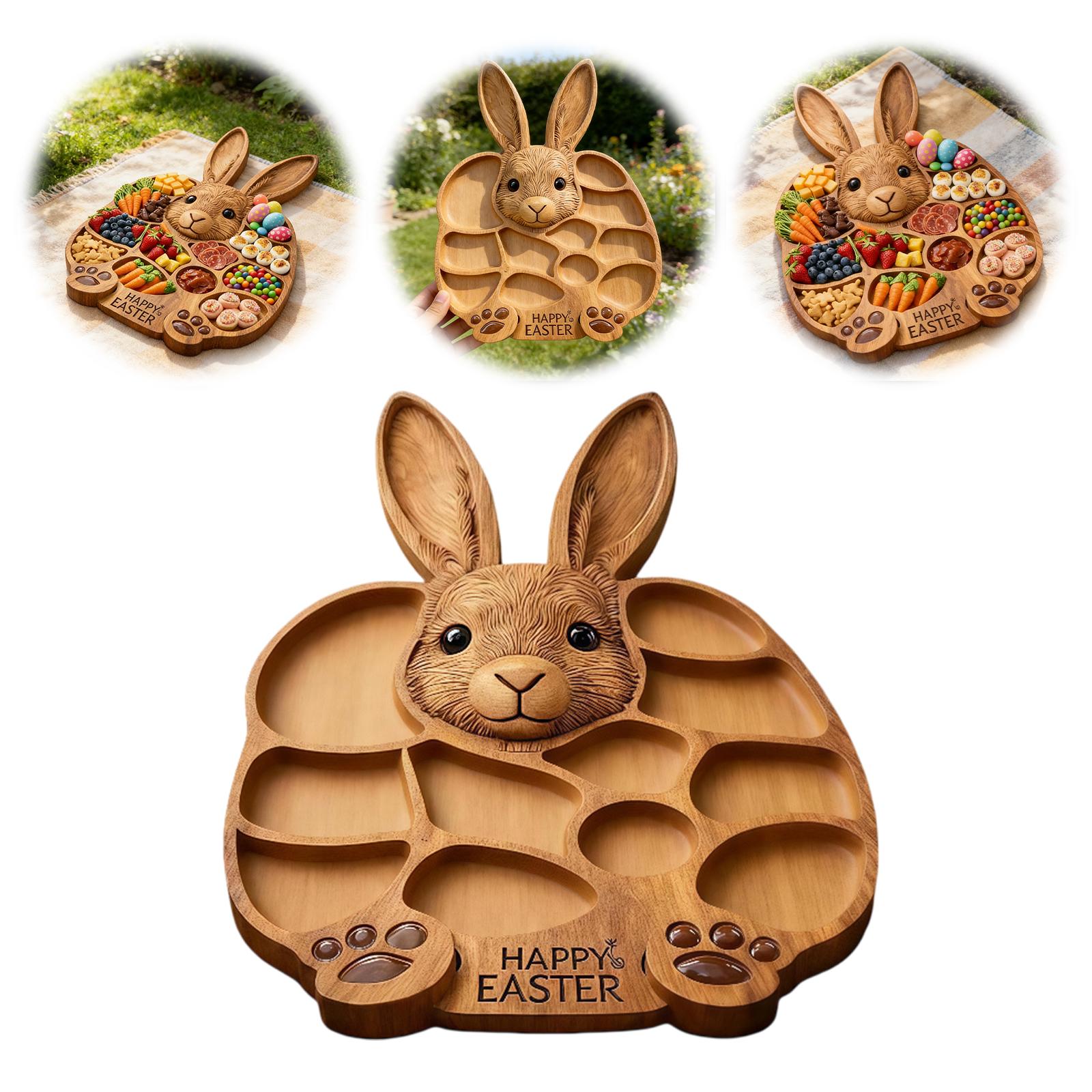 

Wooden Cute Rabbit-Shaped Serving Tray Reusable Decorative Salad Plates Candy Dish for Spring Home Parties Holidays Decoration China Mainland
