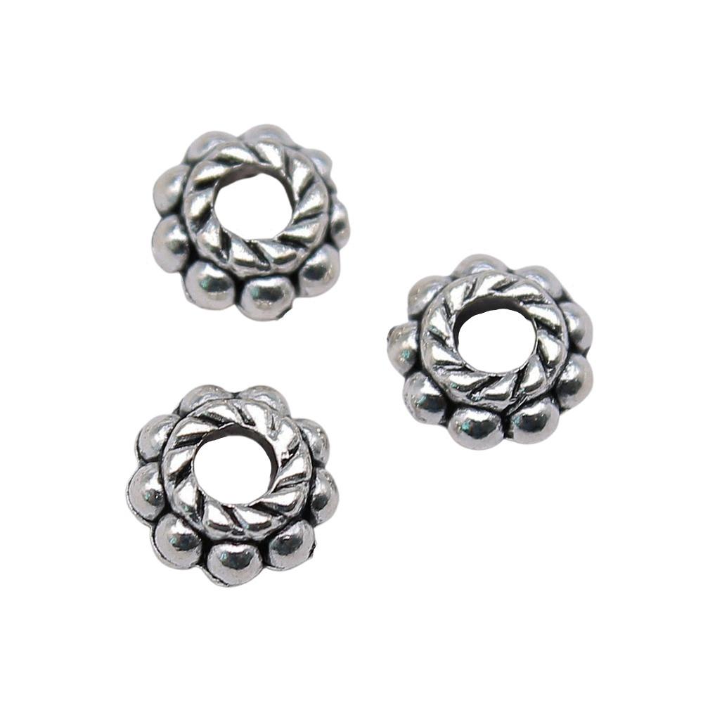 Multi Color Flower Edge Spacer Beads Metal Charms For Jewelry Making Accessories