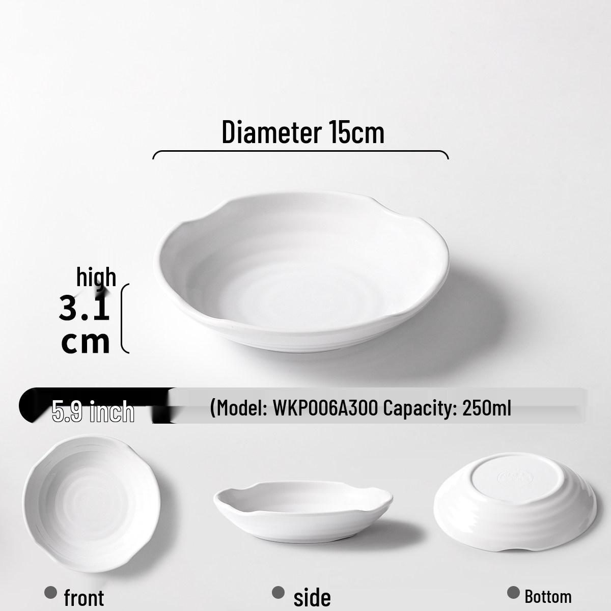 Xiangyuanmei White Melamine Divided Plate for Snacks, Cold Dishes, Fries, & More