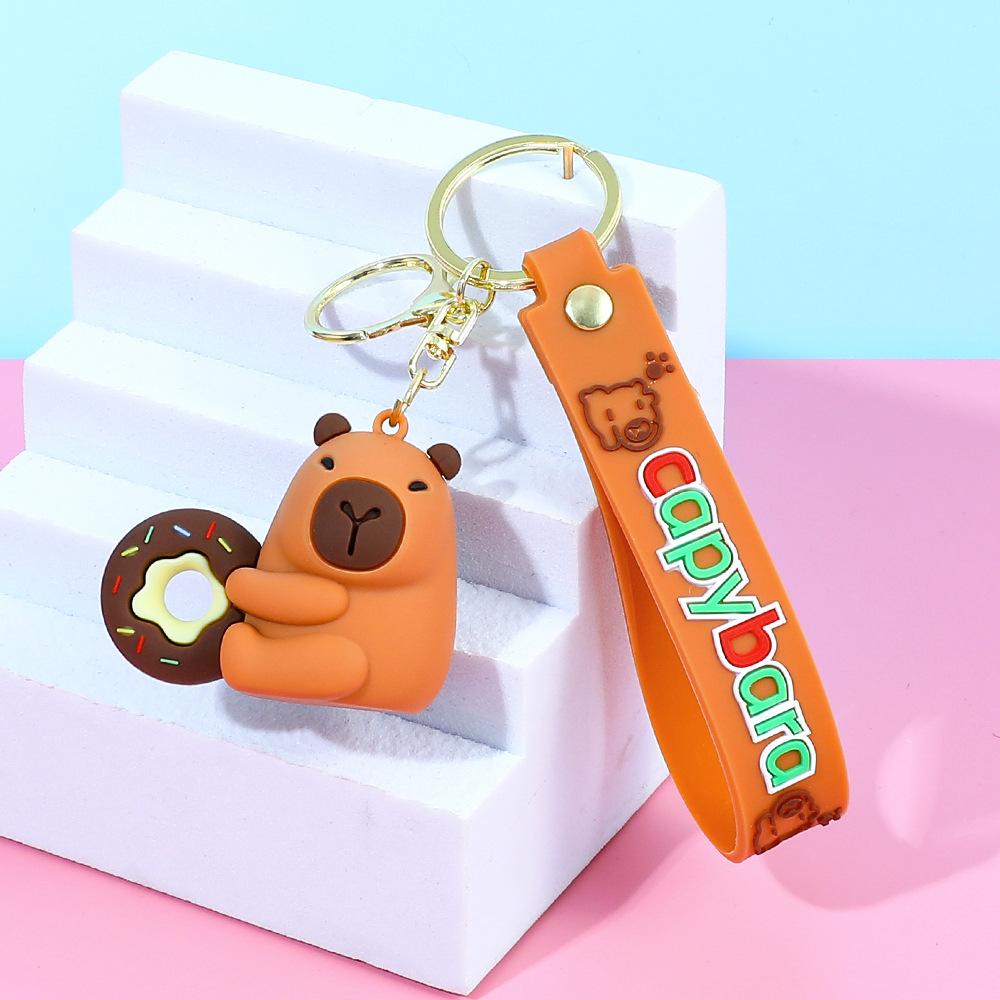 Creative Cute Capybara Keychains For Car Keychain Anime Cartoon Capibala Pendant Women Doll Keyring Charm Holiday Gifts Jewelry