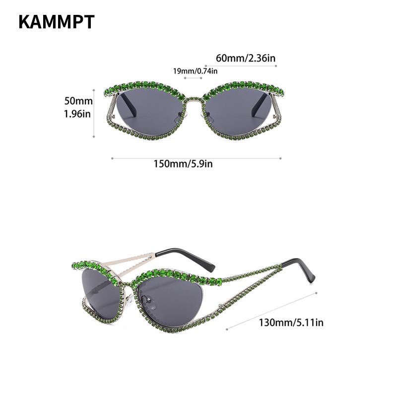 New Cat Eye Sunglasses for Women Stylish Vintage Rhinestones Oval Shades Ins Trendy Luxury Brand Design Lady Eyewear
