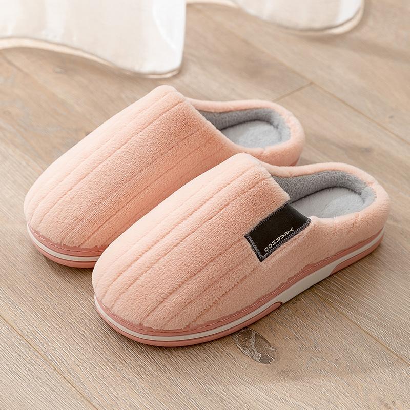 Winter Women Home Slippers Plush Warm Thick Bottom Slides Breathable Comfortable Non-slip Slippers Indoor Outdoor Men Casual Slippers