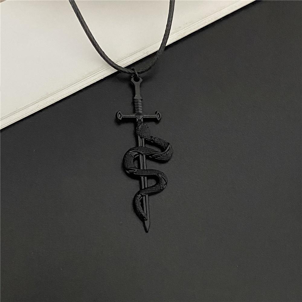 Men Necklace New Fashion Statement Male Female Necklace Rose Cross Spider Snake Pendant Pu Leather Chain Neck Zircon Wholesale