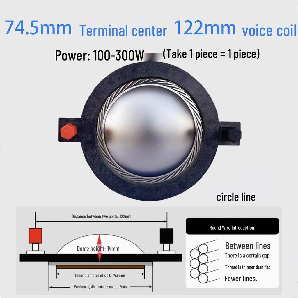 High-Frequency Speaker Voice Coil Diaphragm for 25-75 Core, Round Flat Wire Horn Repair