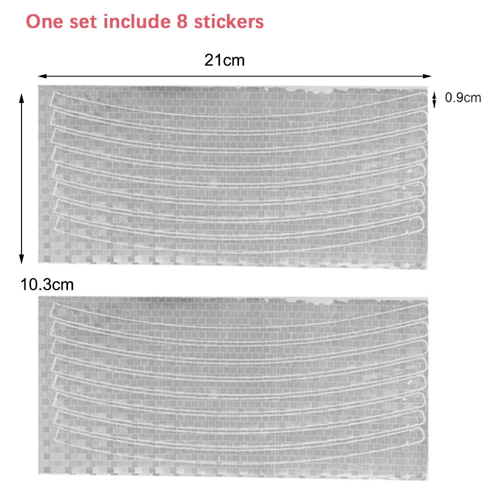 16pcs Car Wheel Tire Stickers 17"18" Strips Motorcycle Reflective Rim Tape Motorbike Auto Decals