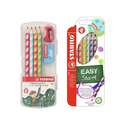 STABILO Easy Graph Set, 2B Easy Kleurpotloodset voor Rechtshandige Kunstenaars (LP0074-332-6)