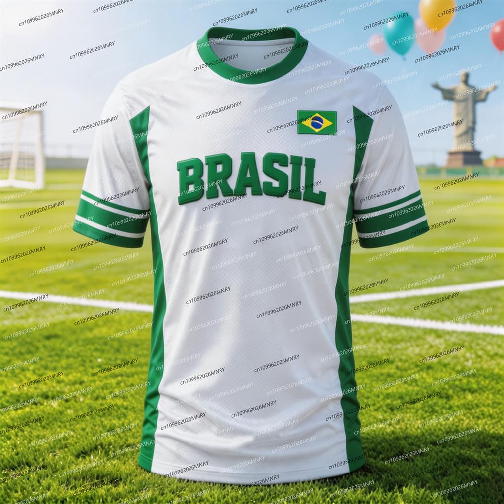 2026 Brazil National Flag T-shirt man Funny T Shirt Men 3D Pattern Woman Short Sleeve Tee Outdoor Football Motorcycle clothing