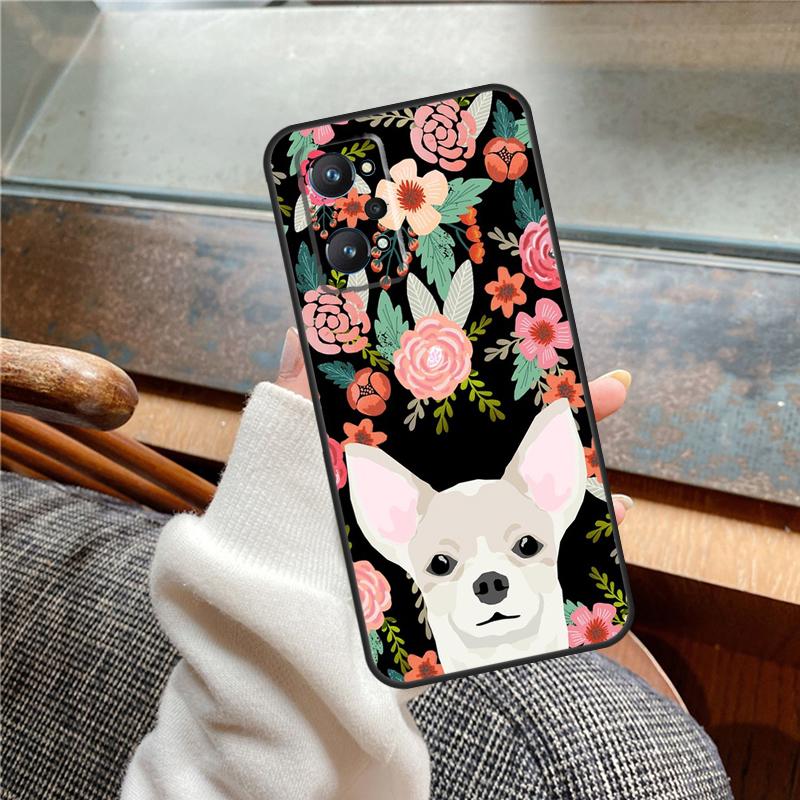 Chihuahua Face Floral Dog Case For Realme 15 Pro 11 12 13 14 Pro Plus C65 C67 C61 C53 C55 C51 C25 C63 C71 C75 GT6 GT7