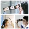 Chense Four-Way Folding Mirror for Self-Haircut, Rear-View Mirror for Back of Head, Portable Makeup Mirror, Black