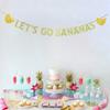JENSENLIN Lets GO Bananas Letter Banner,Twotti Frutti Birthday Decorations,Banana Theme Party Banner for Fruit Birthday Party Decor,Gold Glitter.