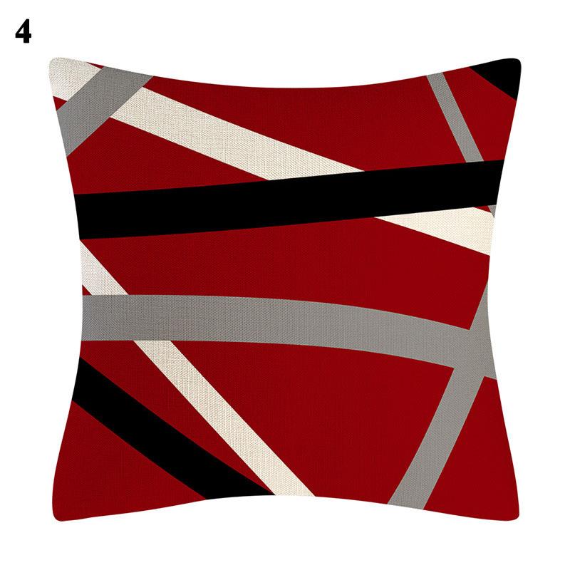 Home Decor Black Red Pillowcase Geometric Pattern Pillowcase Living Room Sofa Decor Cushion Covers Car
