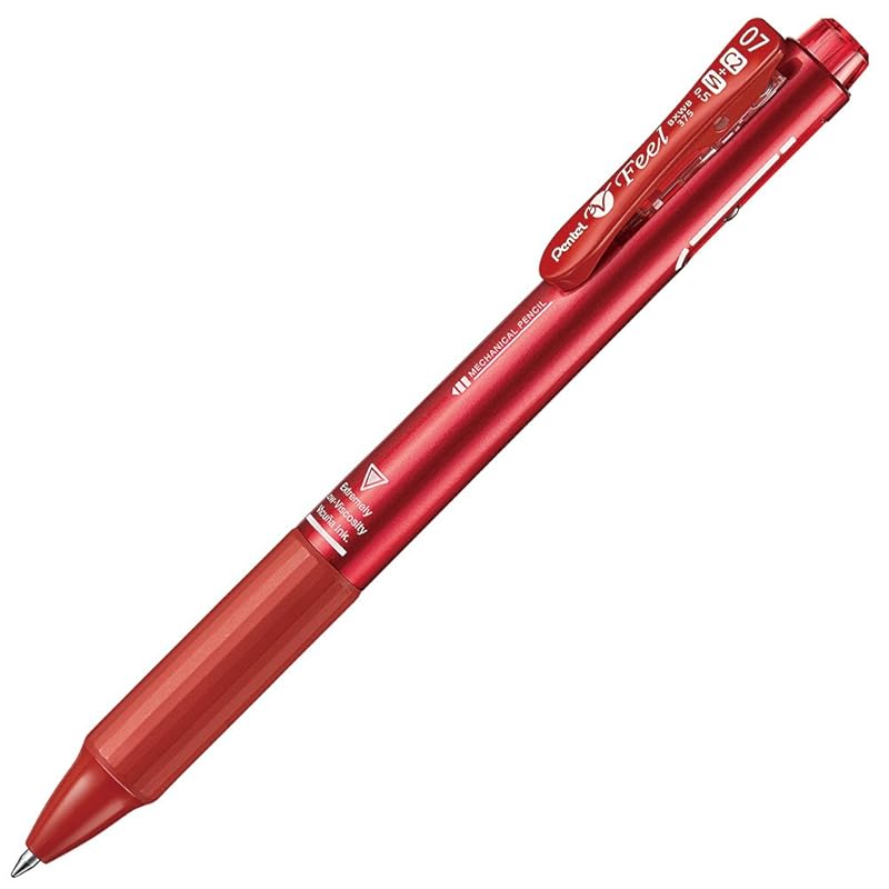 

Pentel multifunctional ballpoint pen feel 2+S 0.7 BXWB375MB metallic red