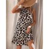 European and American New Sleeve Leopard Print Summer Vest Dress Slimming Fashion High Short Dress